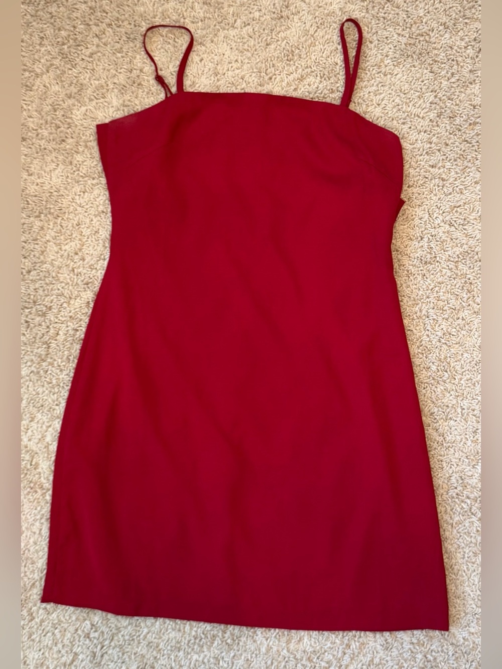 Lulu's Cherry Red Spaghetti Strap Mini Dress